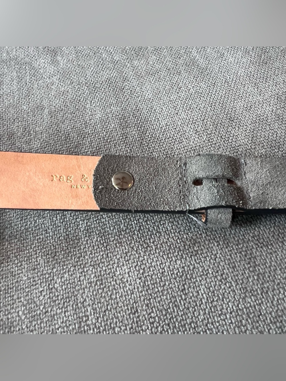 Rag & Bone Suede Belt Gray Silver Hardware - Picture 2 of 3